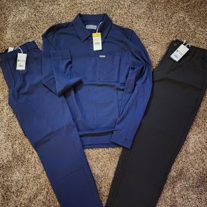 Figs Men's Scrub Pants x2 and Polo Shirt. BNWT